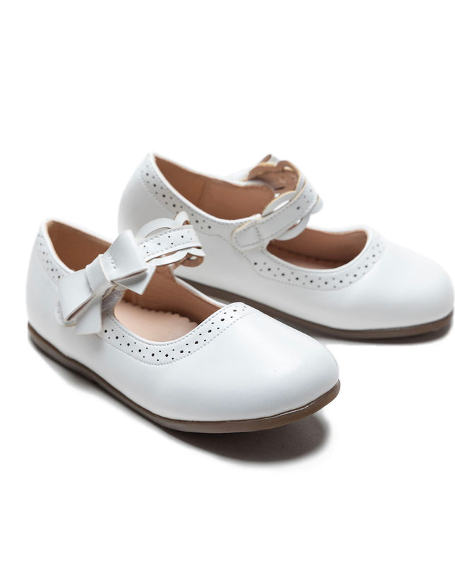 kidsatelier-Tulleen-White Ribbon Banded Flats-TSM42020-White-1