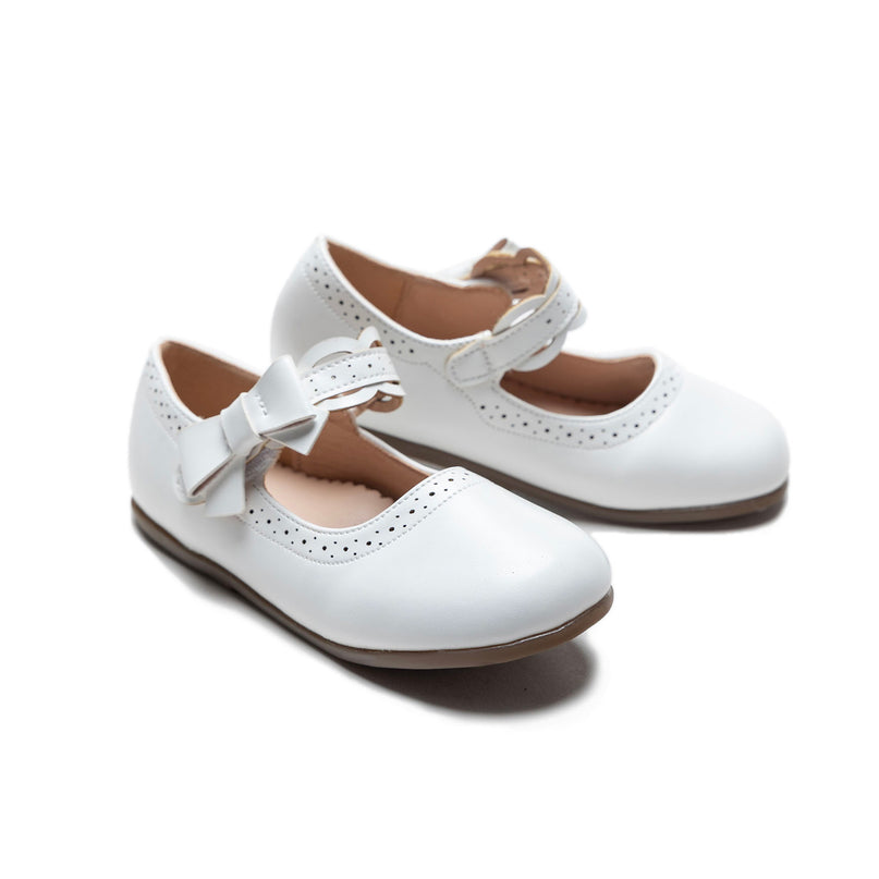 kidsatelier-Tulleen-White Ribbon Banded Flats-TSM42020-White-1