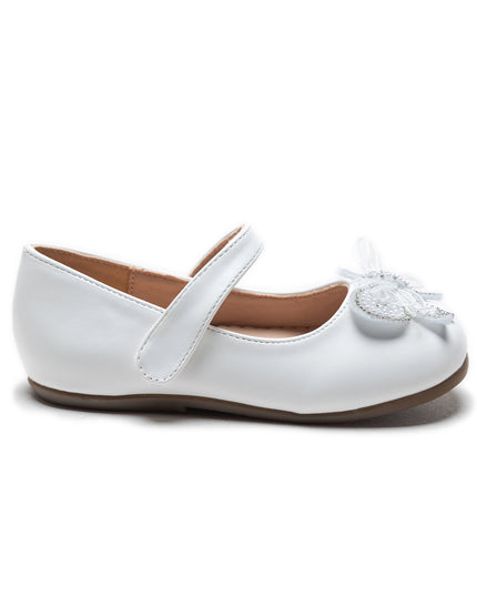 White Charlotte Ribbon Flats