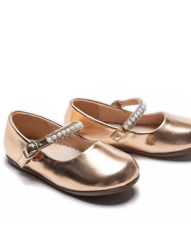 Champagne Margot Pearl Band Flats