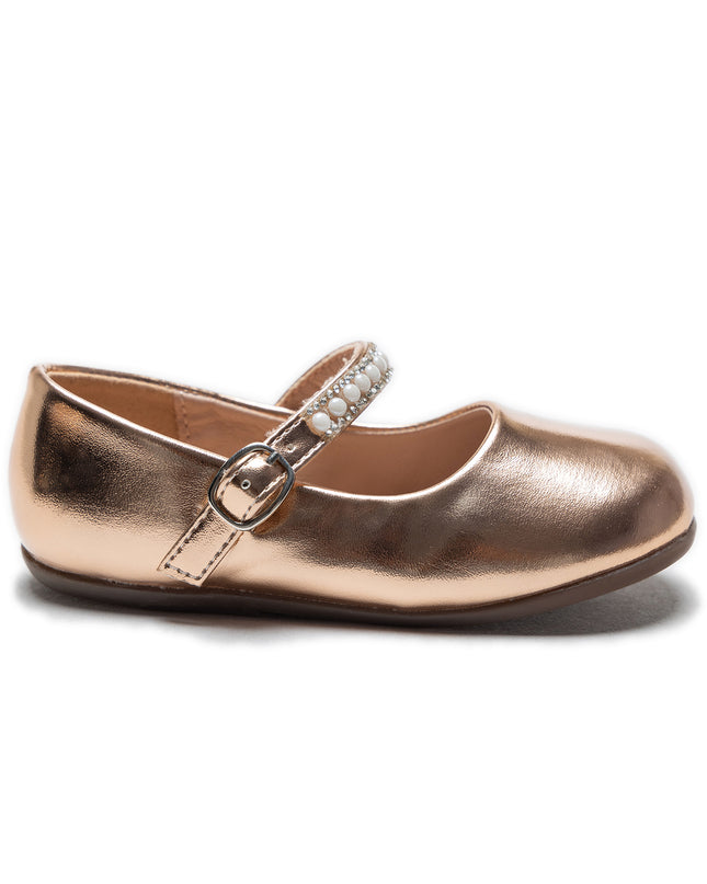 Champagne Margot Pearl Band Flats