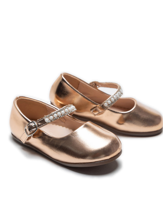 Champagne Margot Pearl Band Flats