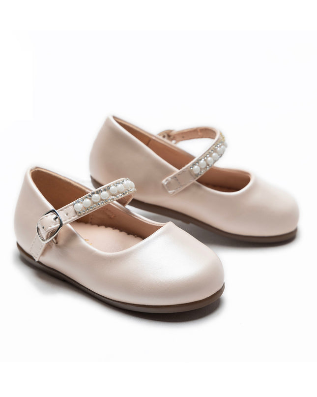 Cream Margot Pearl Band Flats