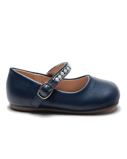 Navy Margot Pearl Band Flats