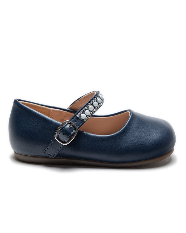 Navy Margot Pearl Band Flats