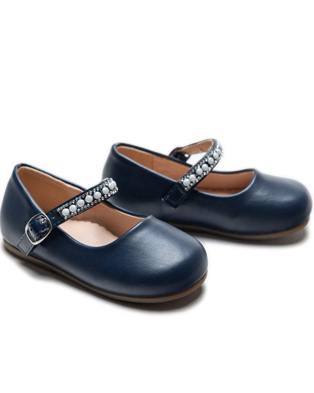 Navy Margot Pearl Band Flats