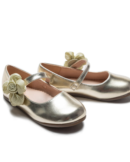 Gold Yasmine Blooming Flats