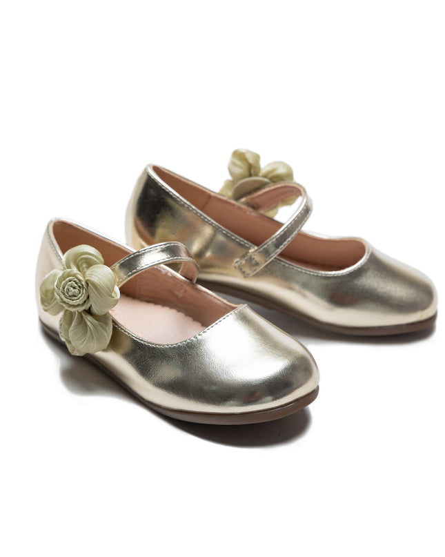 Gold Yasmine Blooming Flats
