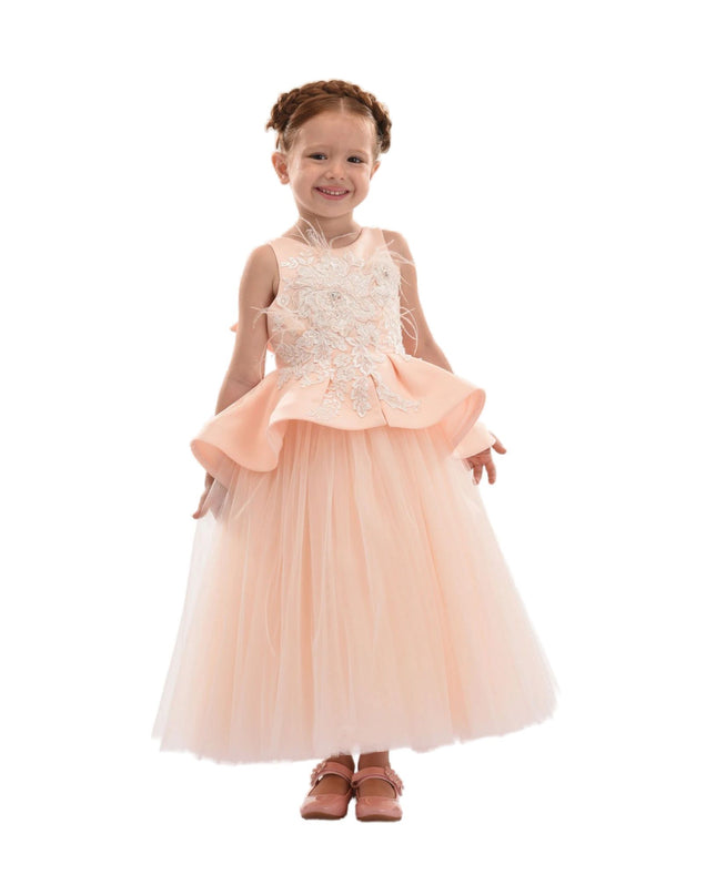 kids atelier tulleen Pink Eugenia Peplum Dress