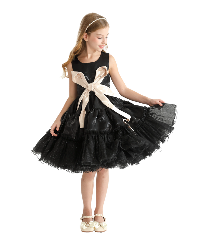kidsatelier-tulleen-Black-Sleeveless-Bow-Madrona-Dress