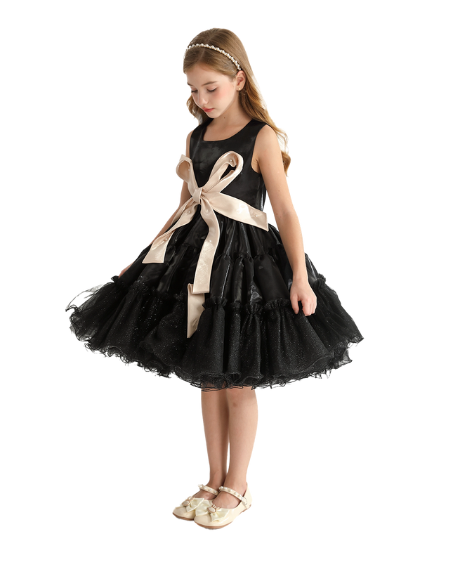 kidsatelier-tulleen-Black-Sleeveless-Bow-Madrona-Dress