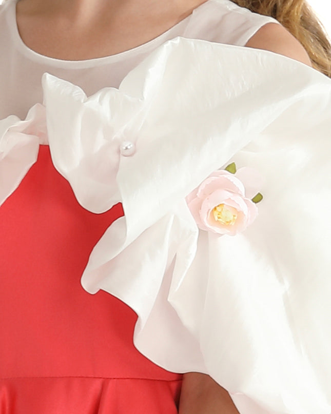 kidsatelier-tulleen-Red-Silhouette-White-Sleeve-Isadora-Dress