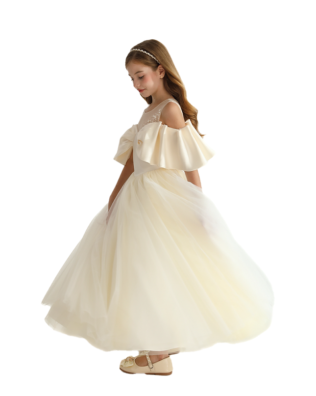 kidsatelier-tulleen-Champagne-Tulle-Bow-Amica-Dress