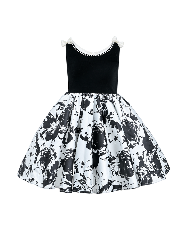 kidsatelier-tulleen-Black-and-White-Abstract-Maitland-Dress