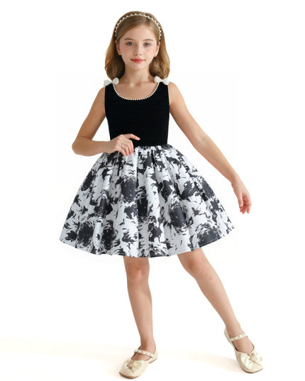 kidsatelier-tulleen-Black-and-White-Abstract-Maitland-Dress