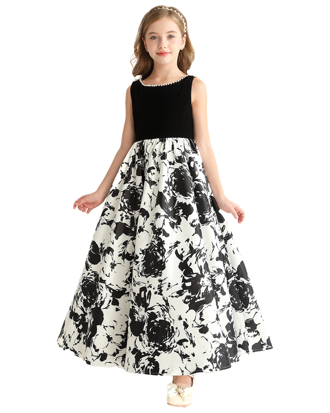 kidsatelier-tulleen-Black-and-White-Abstract-Dalmeny-Dress