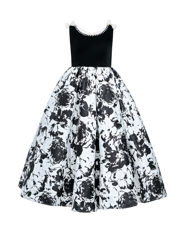kidsatelier-tulleen-Black-and-White-Abstract-Dalmeny-Dress