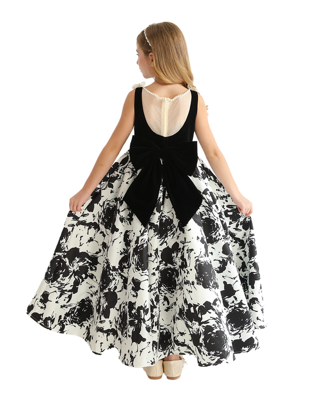 kidsatelier-tulleen-Black-and-White-Abstract-Dalmeny-Dress