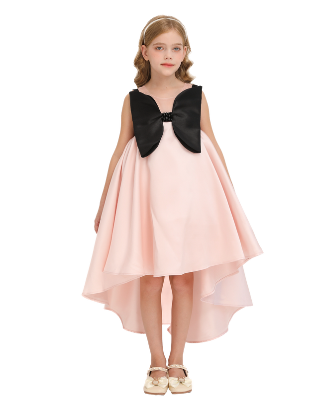 kidsatelier-tulleen-Pink-Dress-Black-Bow-Ophelia-Dress