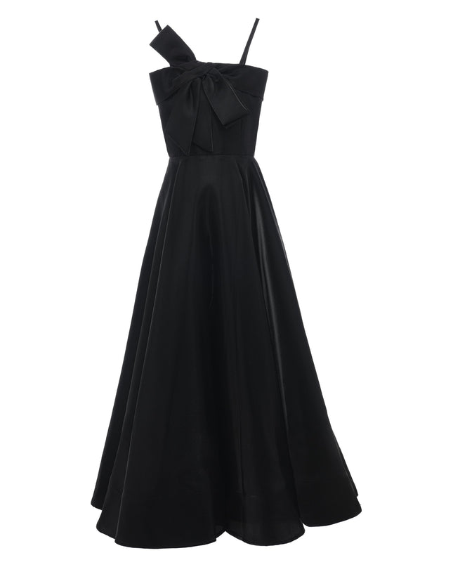 Black Elara Bow Gown