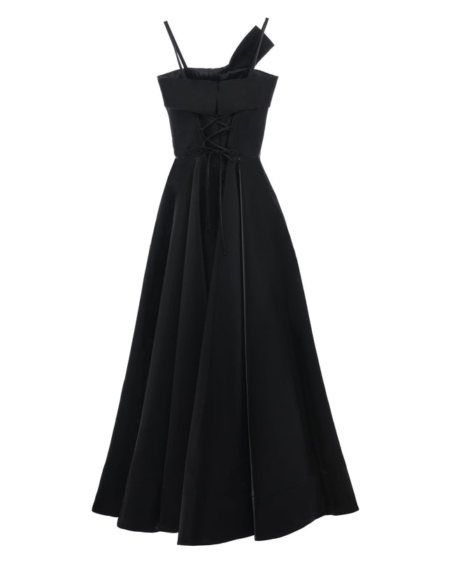 Black Elara Bow Gown