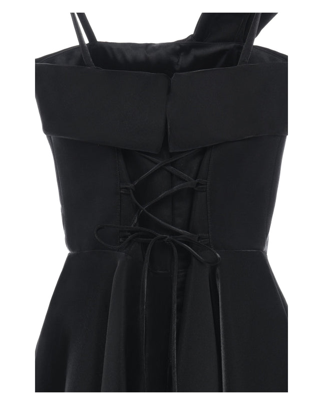 Black Elara Bow Gown