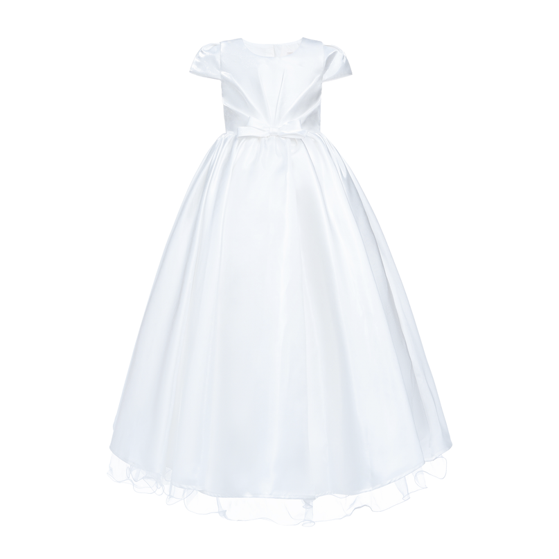 White Bow Long Brea Dress