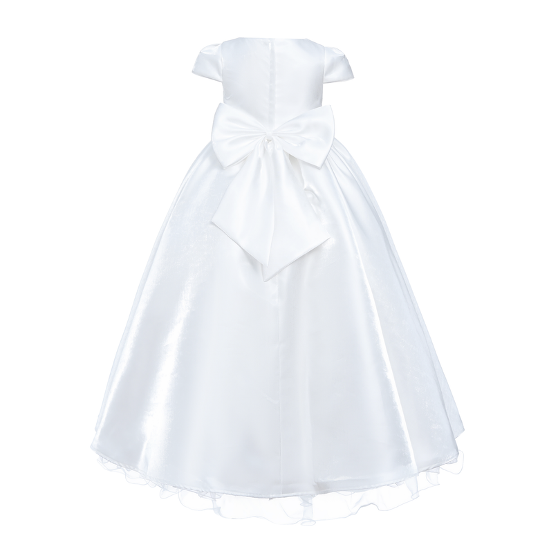 White Bow Long Brea Dress