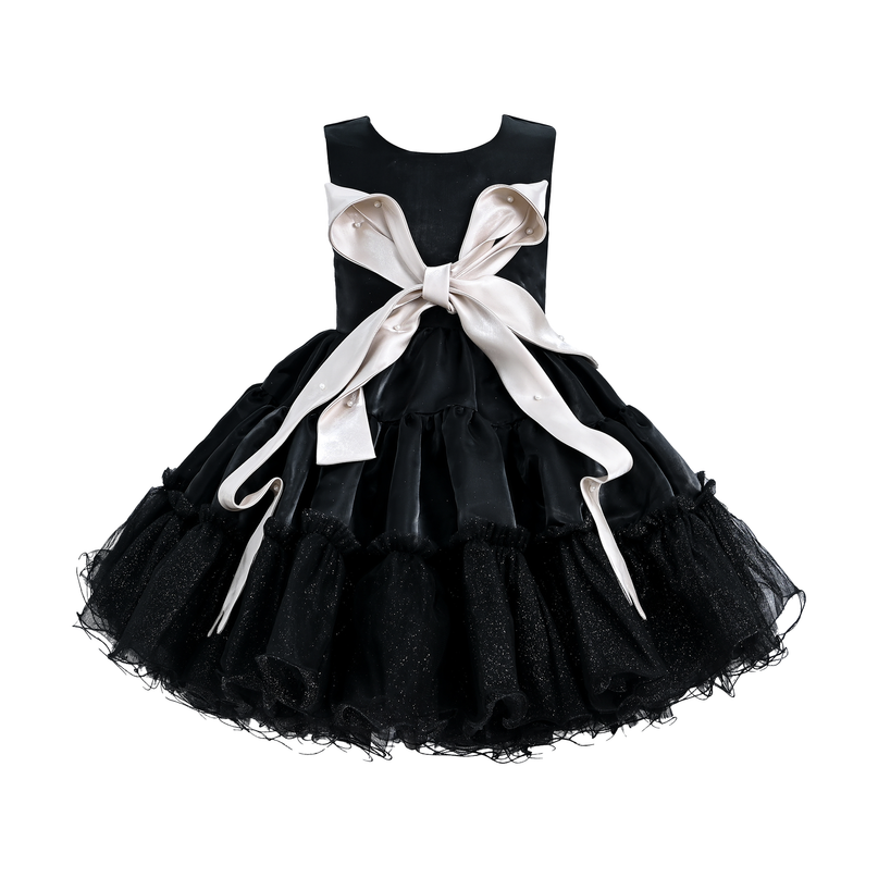 Black Sleeveless Bow Madrona Dress