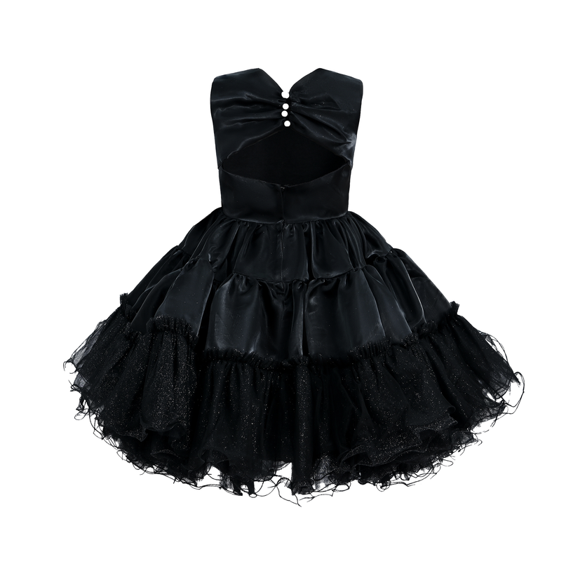 Black Sleeveless Bow Madrona Dress