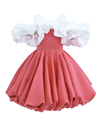 Red Silhouette White Sleeve Isadora Dress