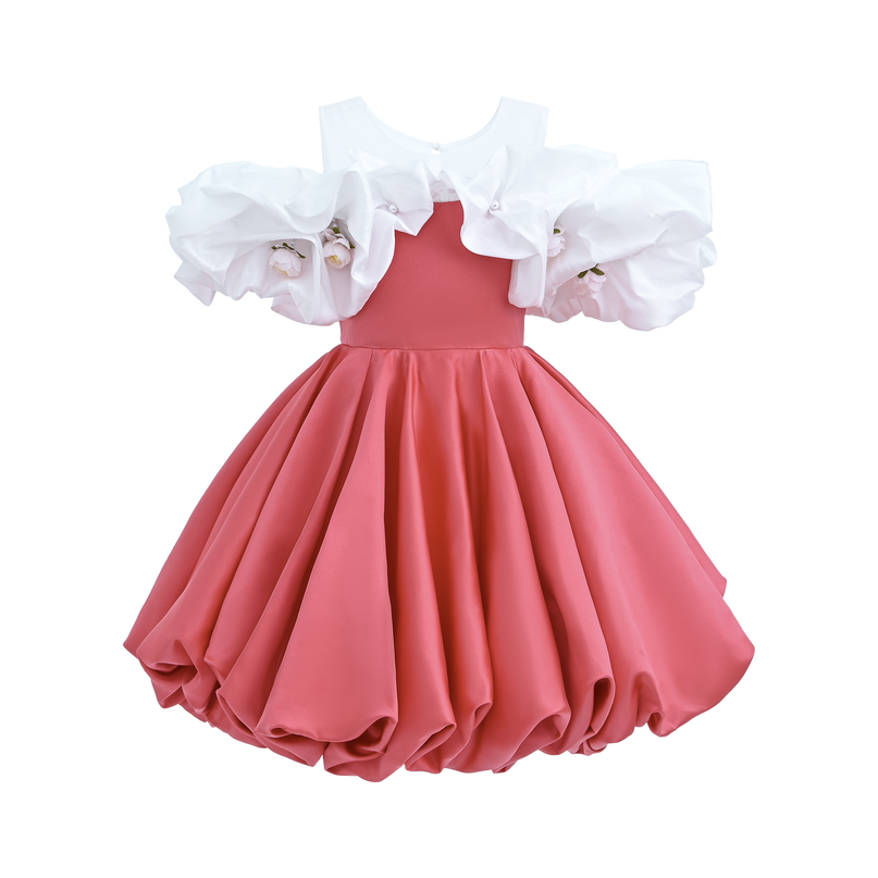 Red Silhouette White Sleeve Isadora Dress