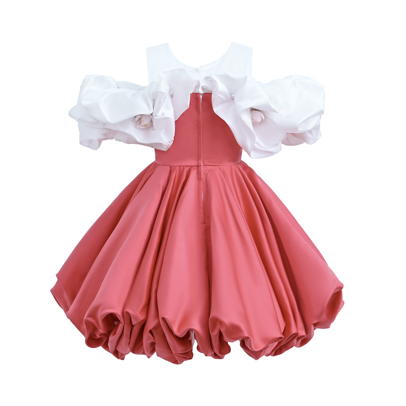 Red Silhouette White Sleeve Isadora Dress