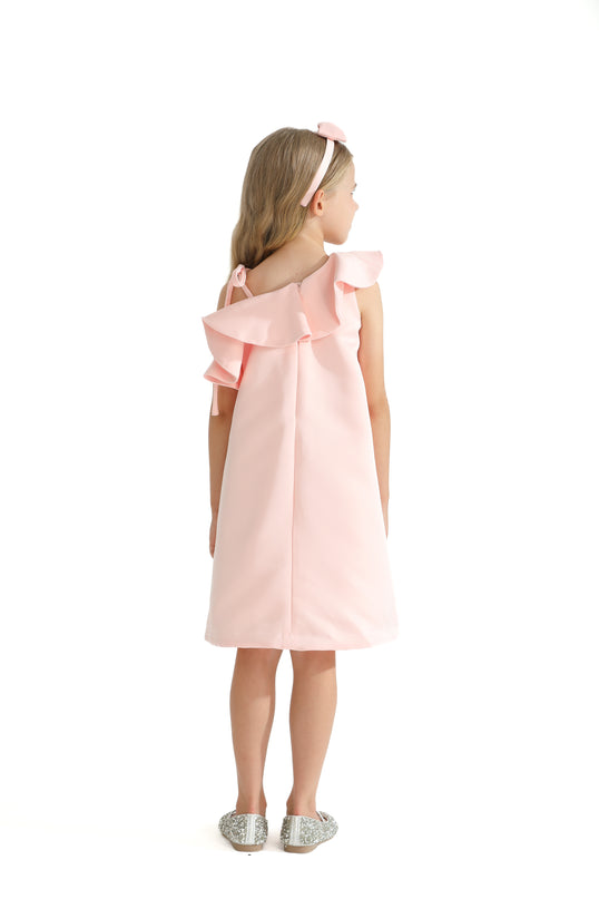 Pink Petulla Off Shoulder Ruffle Dress