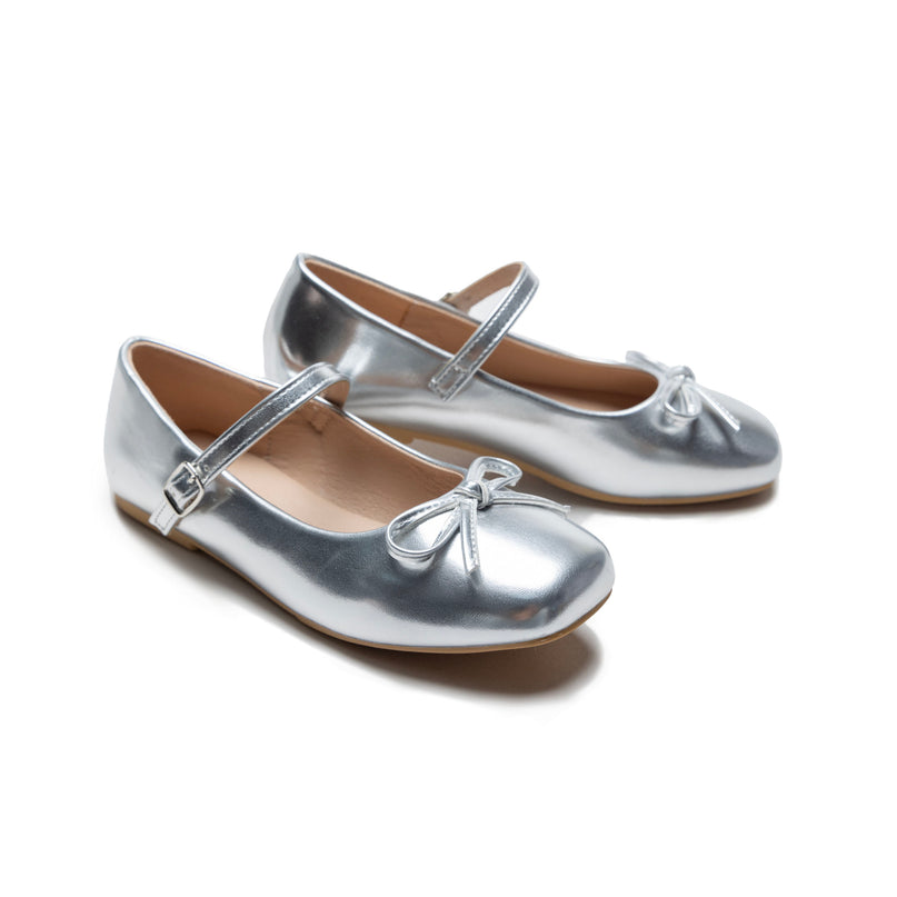 Silver Julietta Bow Flats