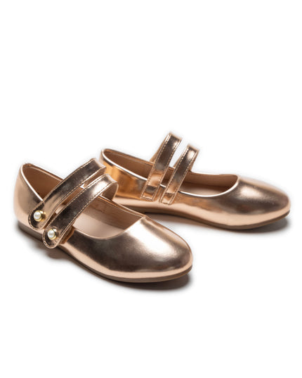Champagne Dorothea Banded Patent Flats