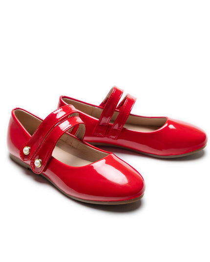 Red Dorothea Banded Patent Flats