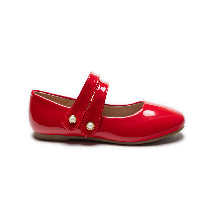 Red Dorothea Banded Patent Flats