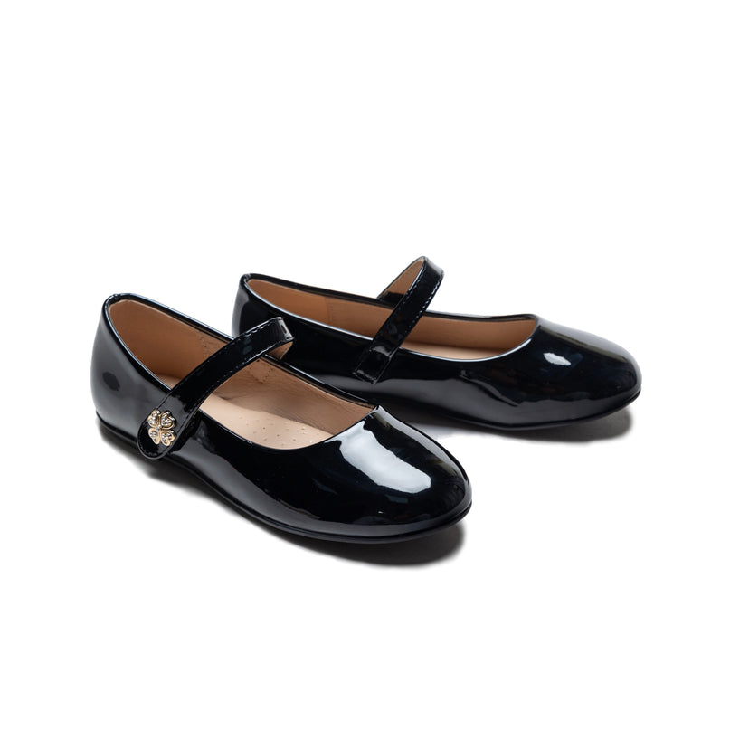Black Maleia Clover Charm Flats