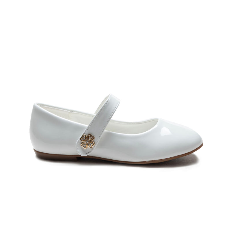 White Maleia Clover Charm Flats