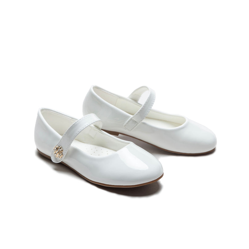White Maleia Clover Charm Flats