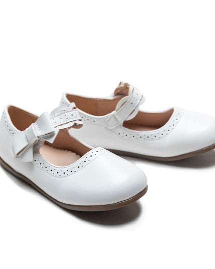kidsatelier-Tulleen-White Ribbon Banded Flats-TSM42020-White-3
