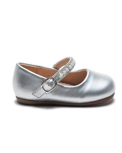 Silver Margot Pearl Band Flats