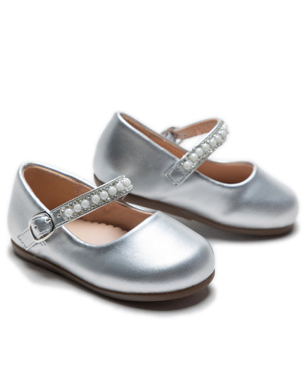 Silver Margot Pearl Band Flats