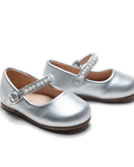 Silver Margot Pearl Band Flats