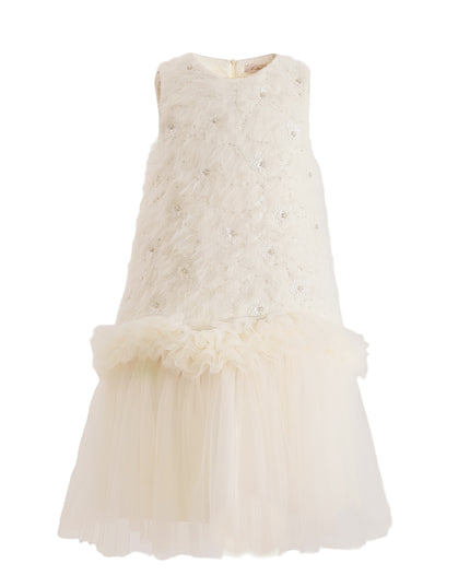 kids atelier tulleen Cream Sparkle Tulle Dress