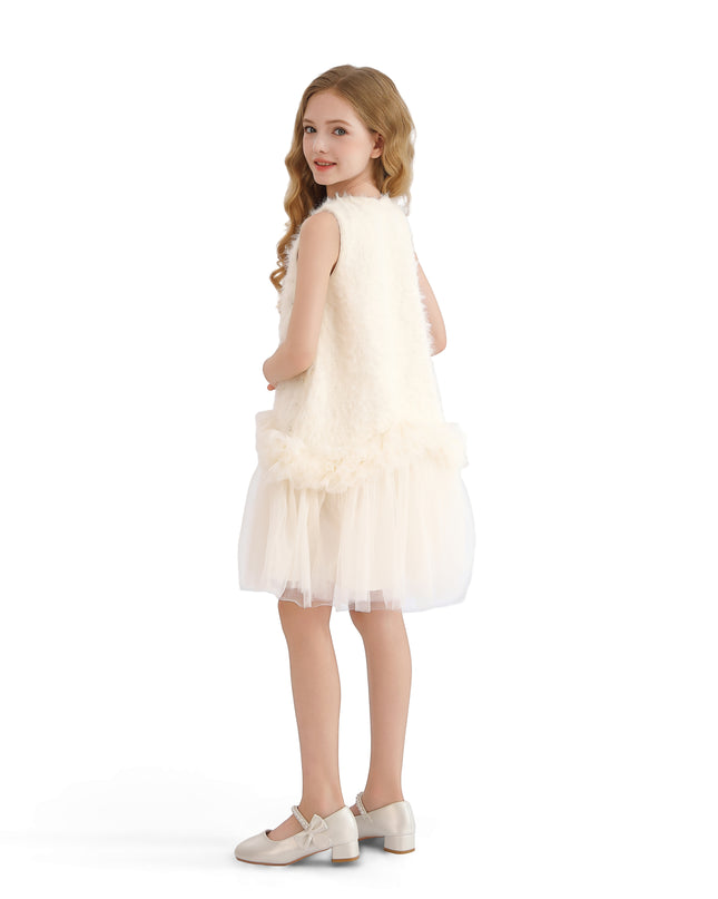 kids atelier tulleen Cream Sparkle Tulle Dress