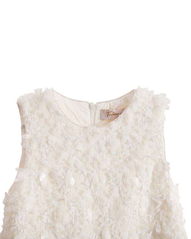 kids atelier tulleen Cream Whispered Petal Mini Dress