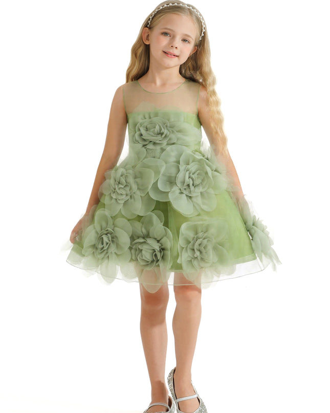 kidsatelier-tulleen-tul1005-green-floral-blooming-flowers-dress