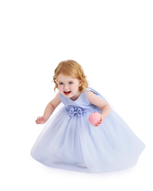 kids atelier tulleen Blue Oravelle Lace Petal Gown